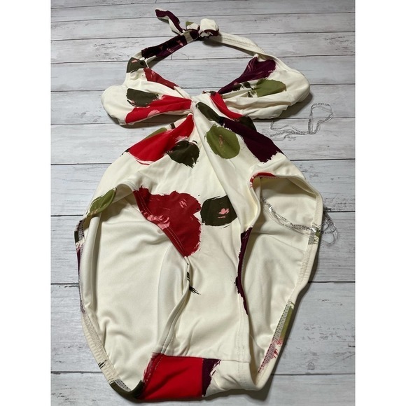 Kate Spade New York IVORY Floral-Print Twist-Front One-Piece Swimsuit - Picture 6 of 8